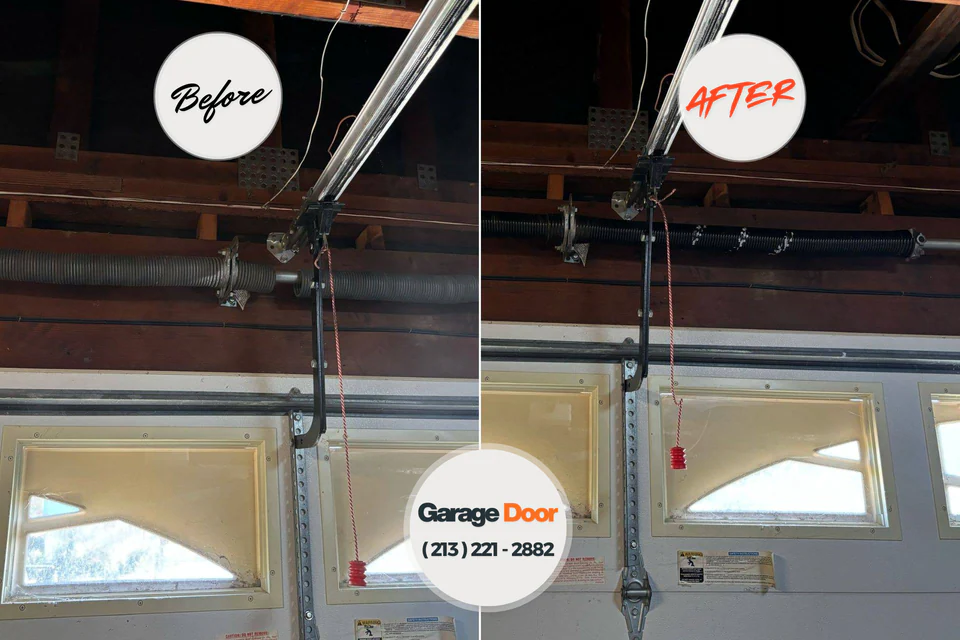 Before and after: garage door repair Hopewell, VA